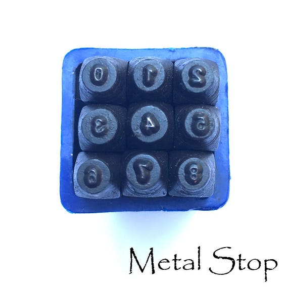 1.5mm NUMBER STAMP SET of 9 number stamps Great Addition to the Alphabet  stamps New Lower price 1/16 size (tiny)