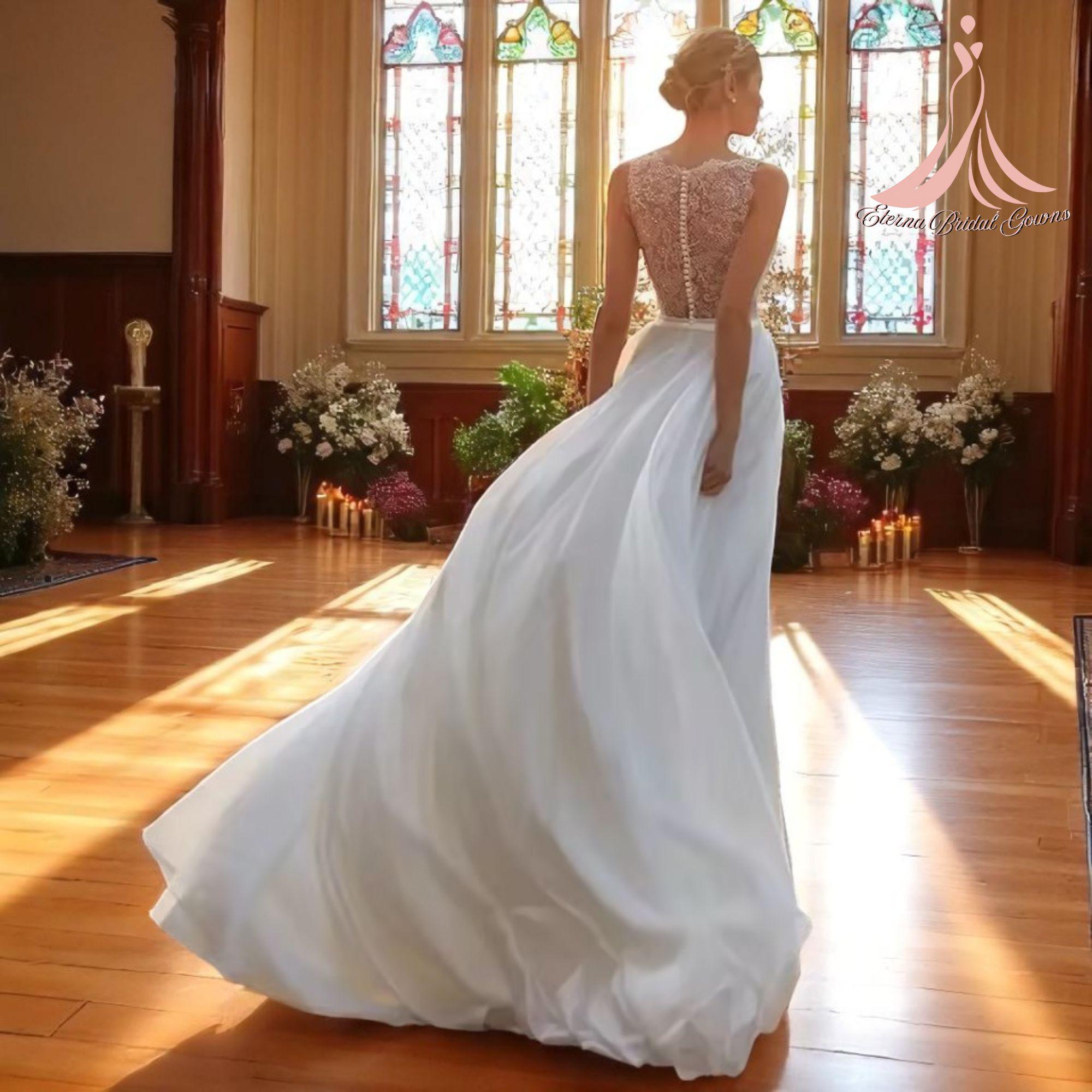 Robe de mariée col V dos nu style plage féerique