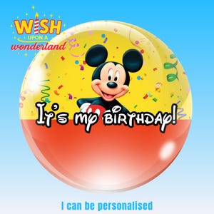 Micky Maus - Es ist mein Geburtstag - Disney inspirierter personalisierter benutzerdefinierter Button Badge Pin - - Disneyland Paris - Disneyworld