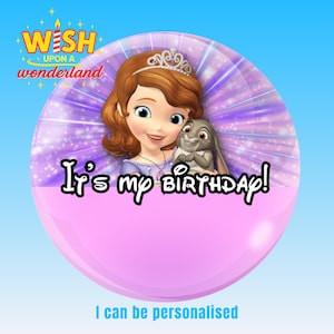 Sofia den Första - Prinsessan Sofia - Det är min födelsedag - Disney-inspirerad personlig knappmärke