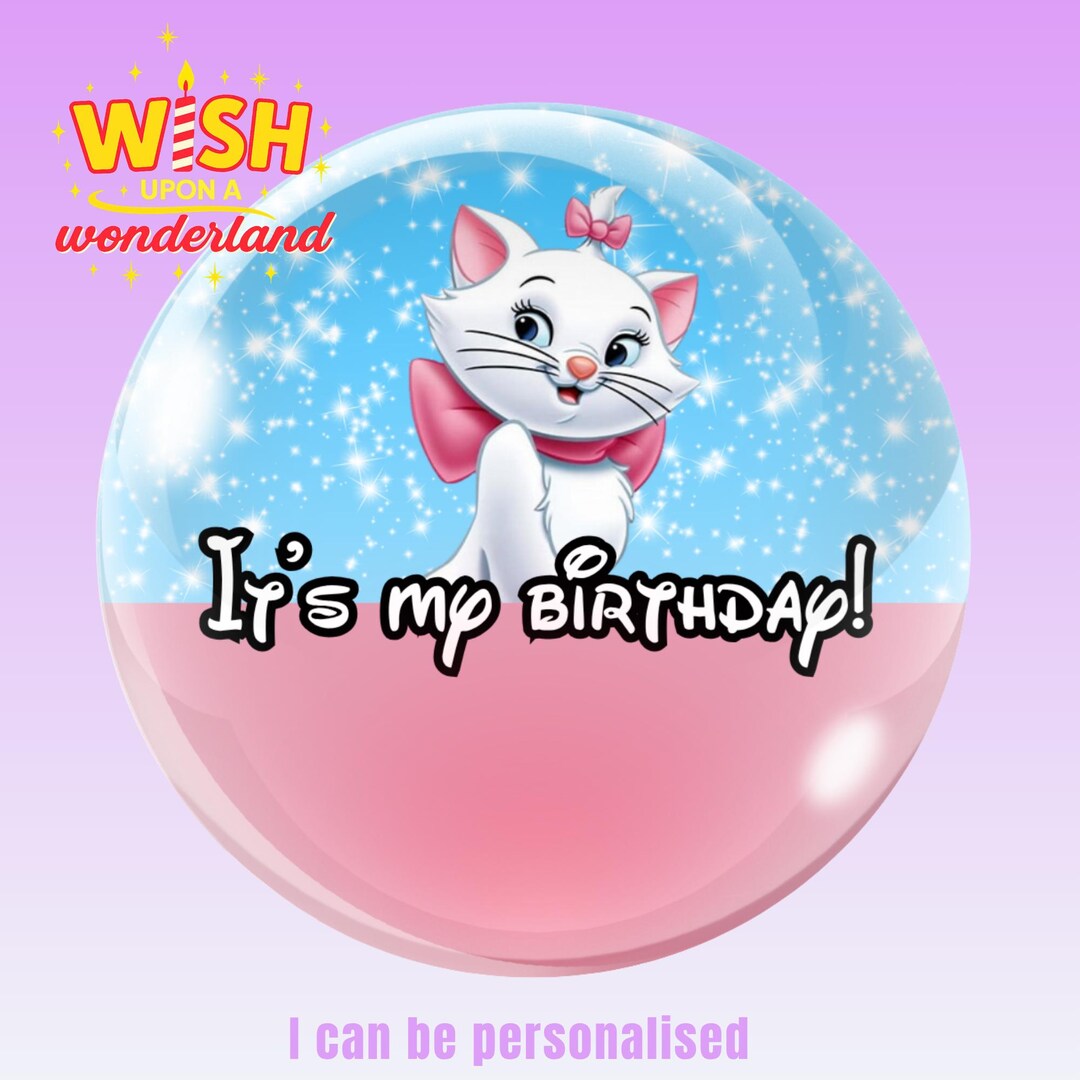 Marie Aristocats - It's My Birthday - Disney Inspired Personalised ...