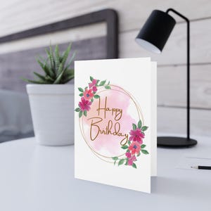 Cartes d'anniversaire florales, Cartes de voeux élégantes, Souhaits d'anniversaire artisanaux, Papeterie romantique, Cartes de fête, Cadeaux personnalisés