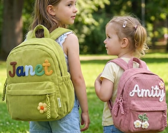 Mochila infantil de pana personalizada, bolso infantil personalizado, mochila infantil con nombre, regalo para el Día del Niño, bolsos para guardería, mini mochila