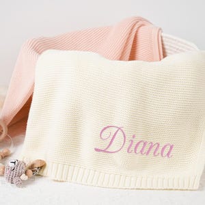 Personalized Baby Blanket,Soft Cotton Knit,Custom Baby Name Blanket,Embroidered Name Blanket,Soft Baby Blanket,Baby Shower Gift,Newborn Gift