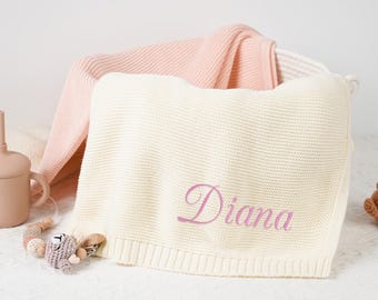 Manta de bebé personalizada, tejido de algodón suave, manta con nombre personalizado, manta con nombre bordado, manta suave para bebé, regalo para baby shower, regalo para recién nacido