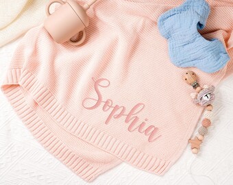 Manta personalizada con nombre de bebé, manta tejida con nombre, regalo para baby shower, manta personalizada para bebé, manta para recién nacido, regalo de recuerdo para bebé.