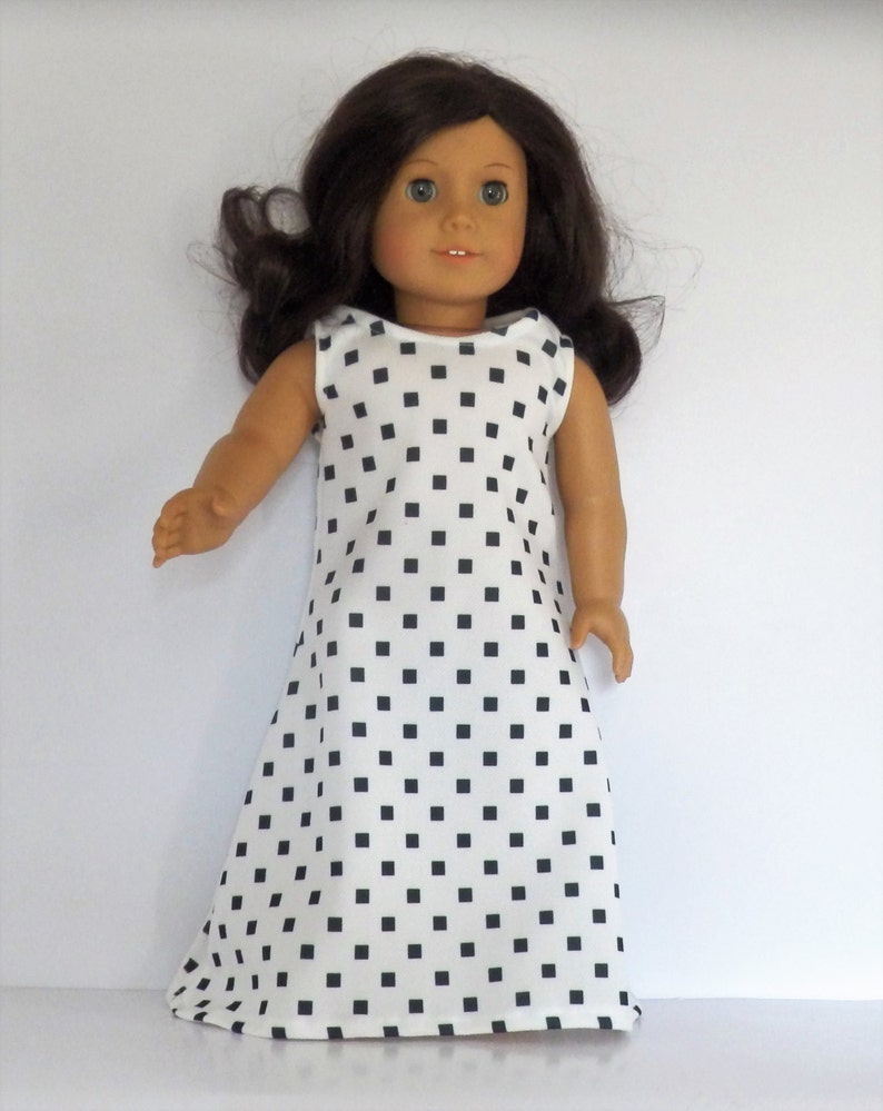 Doll Clothes Fit 18" Dress Black White Polka Dot Fits ...