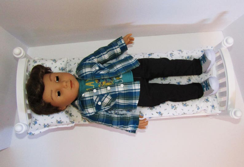 Blue Flowers Tufted Mattress for Doll Bed 18 With Etsy