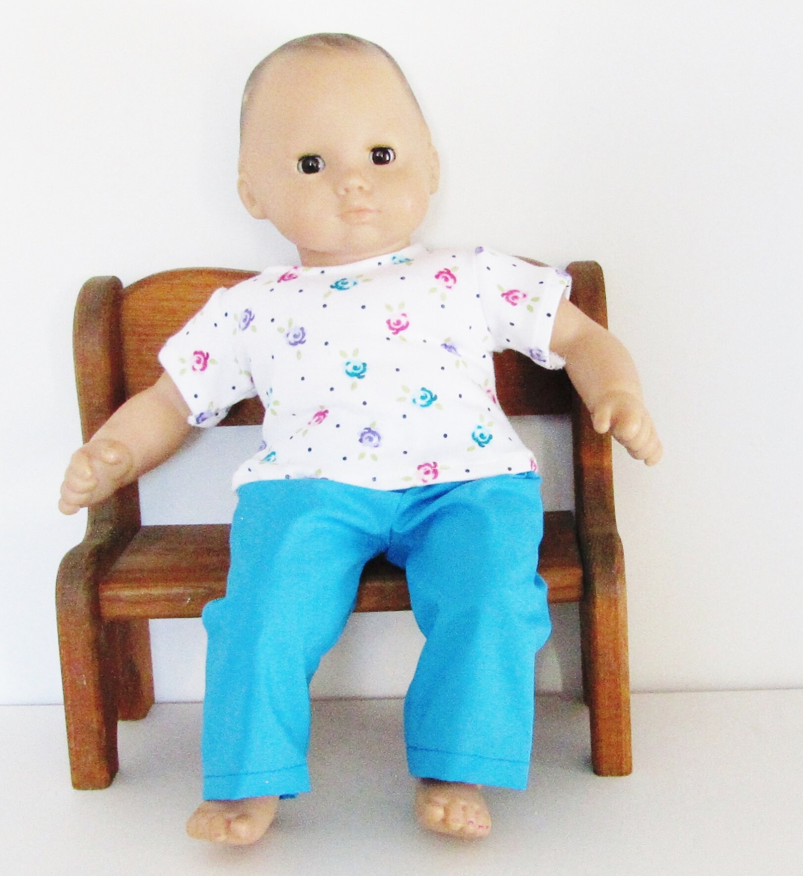 shirt for Bitty Baby or any 15" doll White t