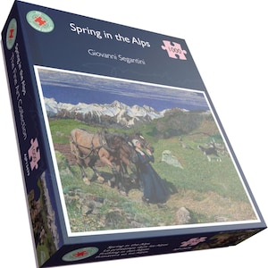 Zwitserse Alpenpanorama 1000 stukjes puzzel – schilderachtig alpenlandschap met Soglio Village en majestueuze paarden – voor volwassenen