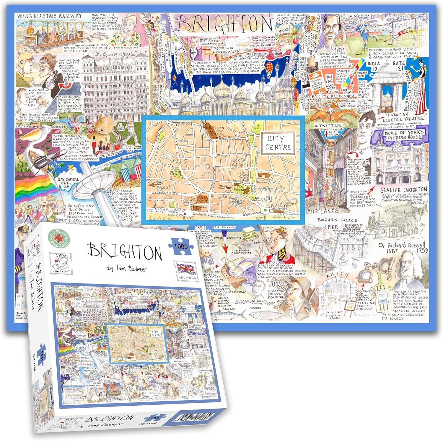 Comical Map Of Sussex 1000-Piece Puzzle By Tim Bulmer - Fun, Detailed & Humorous Adult Puzzle - View #10