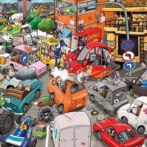 Jigsaw Puzzles For Adults - Chaos on the Road  - 1000 Piece Jigsaw Puzzles For Adults, Teens, Kids | Made In The UK