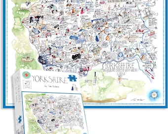Comical Yorkshire Map Jigsaw Puzzle: 1000 Piece Adult Challenge