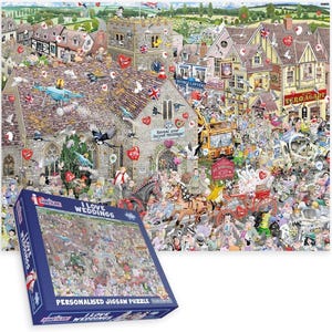 I Love Weddings 1000 Piece Jigsaw Puzzle by Mike Jupp Hilarious Cartoon Wedding Day Scene Add Your Personal Message Funny Puzzle for Adults