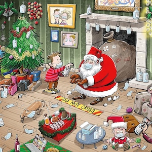 Jigsaw Puzzles For Adults - Chaos On Christmas Eve - 1000 Piece Jigsaw Puzzles For Adults, Teens, Kids Made In The UK Funny Cartoon Puzzles