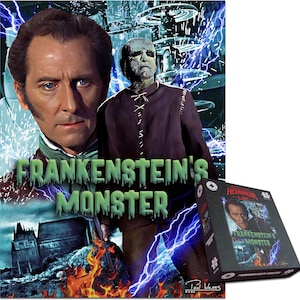 Frankenstein Horror Collection 1000-Piece Jigsaw Puzzle Classic Sci-Fi Horror Masterpiece Victor Frankenstein His Monster For Adults