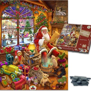 1000 Piece Jigsaw Puzzle - Santa&#39;s Christmas List of Naughty or Nice - for Adults - Hardest Jigsaw Puzzle, Festive Puzzle