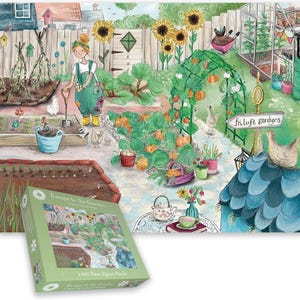 Escape to the Garden – 1000 Piece Jigsaw Puzzle by Catherine Redgate | Beautiful Allotment Scene for Gardeners & Puzzle Fans
