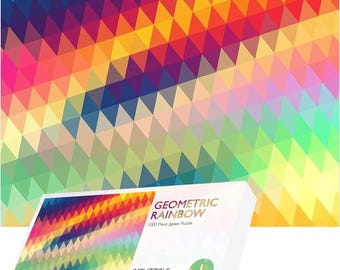 Geometric Rainbow Jigsaw Puzzle - 1000 Piece Impuzzible Challenge