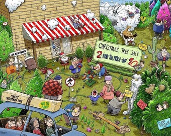 Christmas Lunch Jigsaw Puzzle: 500 or 1000 Piece - Made in UK