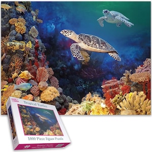 Tropical Turtles 1000 Piece Jigsaw Puzzle Vibrant Ocean Adventure with Turtles Coral Reef for Sea Life & Puzzle Lovers