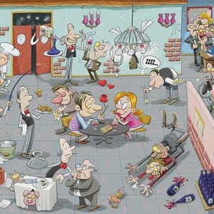 Jigsaw Puzzles For Adults - Chaos On Valentine&#39;s Day - 1000 Piece Jigsaw Puzzles For Adults, Teens, Kids | Funny Cartoon Puzzles