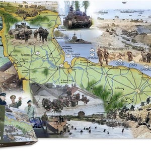 1000 Teile Puzzle Imperial War Museums D-Day Landung Betrieb Overloren Landung der Alliierten Landung in der Normandie WW 2 Für Erwachsene Größe 66 x 50 cm