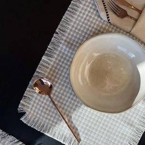 Checkered placemat with fringe. Spring placemat. Aesthetic placemat for spring and holidays.