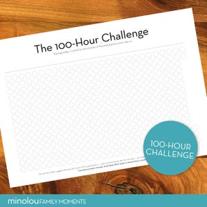 100 Hour Challenge Printable | Become Better Than 95% | Focus & Consistency Tracker