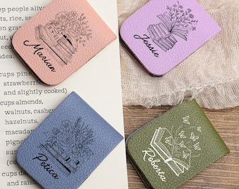 Custom Magnetic Bookmark With Name,Leather Bookmark,Custom Library Bookmark,Personalized Bookmark,Bridesmaid Gifts,Bookmark for Women