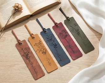 Personalized Leather Bookmark, Custom Engraved Bookmark, Wedding Gift, Bridesmaid Gift, Keepsake Gift for Book Lover, Gift for Her