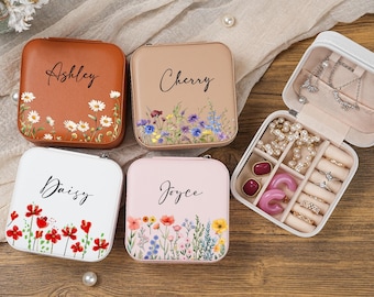 Benutzerdefinierte Reise Schmuckschatulle, Leder Schmuckschatulle, personalisierte Schmuckschatulle, Geburtstagsfeier Geschenke, Hochzeitsfeier Geschenk für Frauen Freund, Geschenk für sie