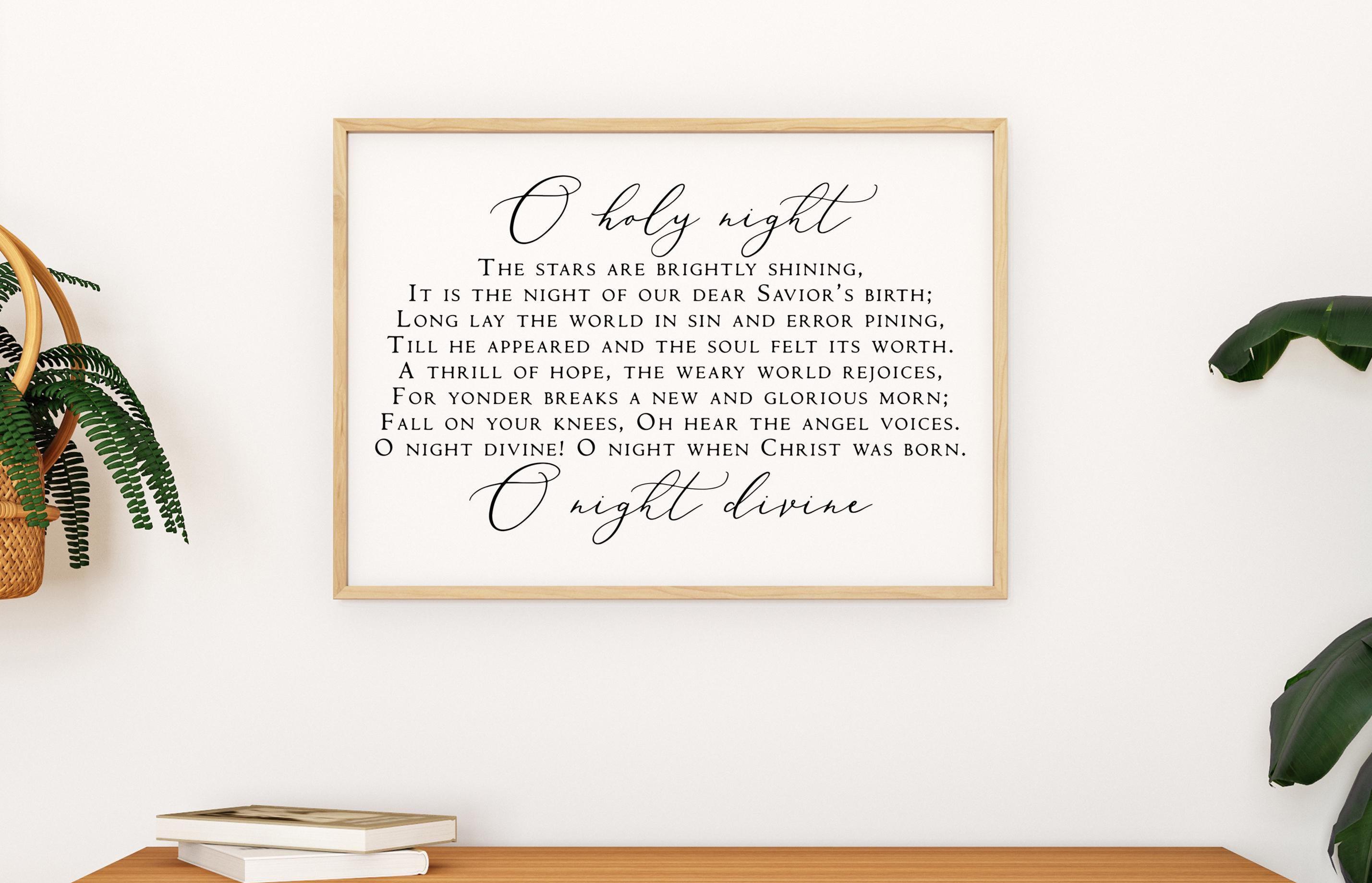 Wooden O Holy Night sign-Christmas signs-wood framed signs-Christian wall art-Christmas decor-nativity sign-farmhouse wall decor