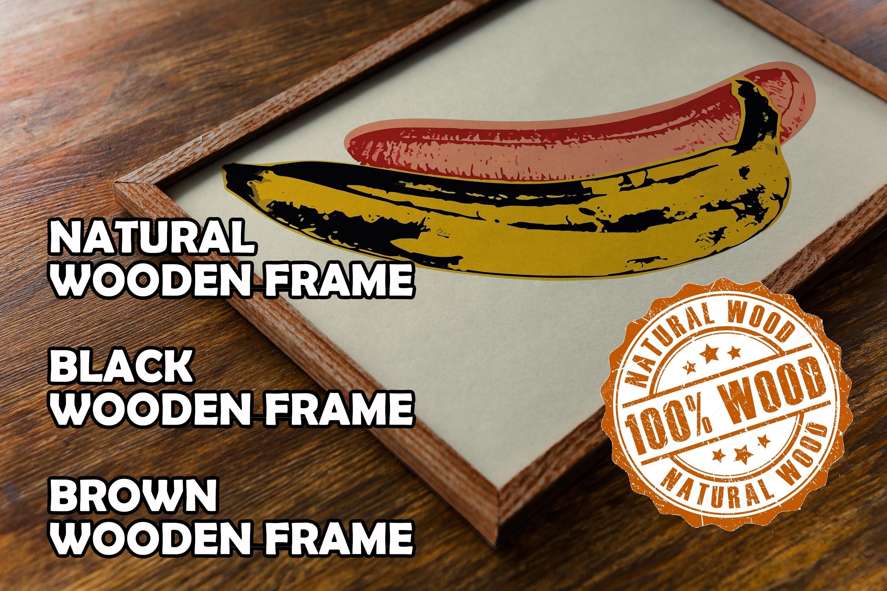 Andy Warhol Banana, Wooden Framed Art, Iconic Pop Art Print, Bold