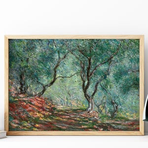 Claude Monet Wooden Framed Print, Olive Trees in the Moreno Garden,Frame Large Wall Art,Green Art,Vintage Art,Minimalist Art,Gift,Wall Decor