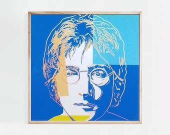 Andy Warhol John Lennon, Wooden Framed Art, Iconic Pop Art