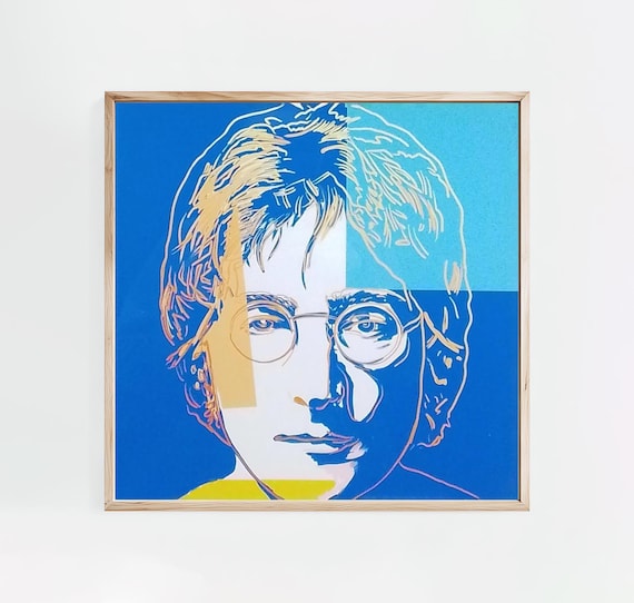 Andy Warhol John Lennon, Wooden Framed Art, Iconic Pop Art