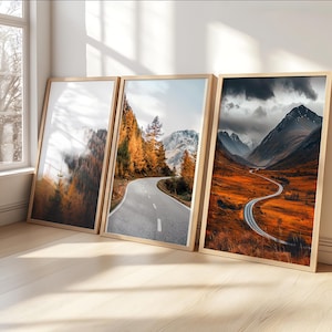 Pintura a óleo em tela emoldurada, arte de parede com paisagem, natureza emoldurada, arte de galeria grande, arte vintage, arte minimalista, presente, decoração de parede