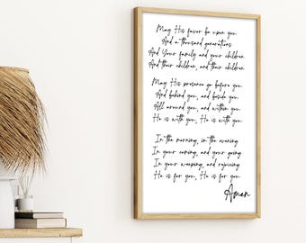 Le chant de bénédiction de Kari Jobe, que ses faveurs soient sur vous, chanson biblique, oeuvre d'art murale chrétienne, enseignes bibliques, cadeau pour Noël