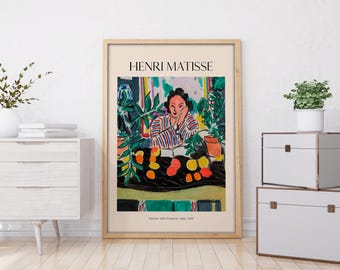 Henri Matisse Etruscan Vase Interior Print – Bold Fauvist Wall Art in Handmade Wooden Frame for Colorful Modern Decor