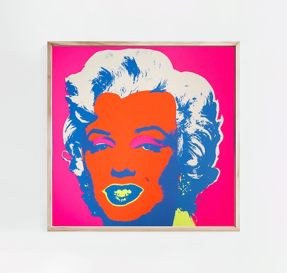 Andy Warhol After Marilyn Orange-pink, Wooden Framed Art, Iconic