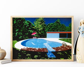 NIAGARA Hiroshi Nagai, Wooden Framed Art, Japanese Retro Wall
