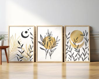 Mustard Wooden Framed Wall Art Prints, Mustard Wall Art, Yellow Wall Art, Mustard and Grey prints, Lounge Wall Prints