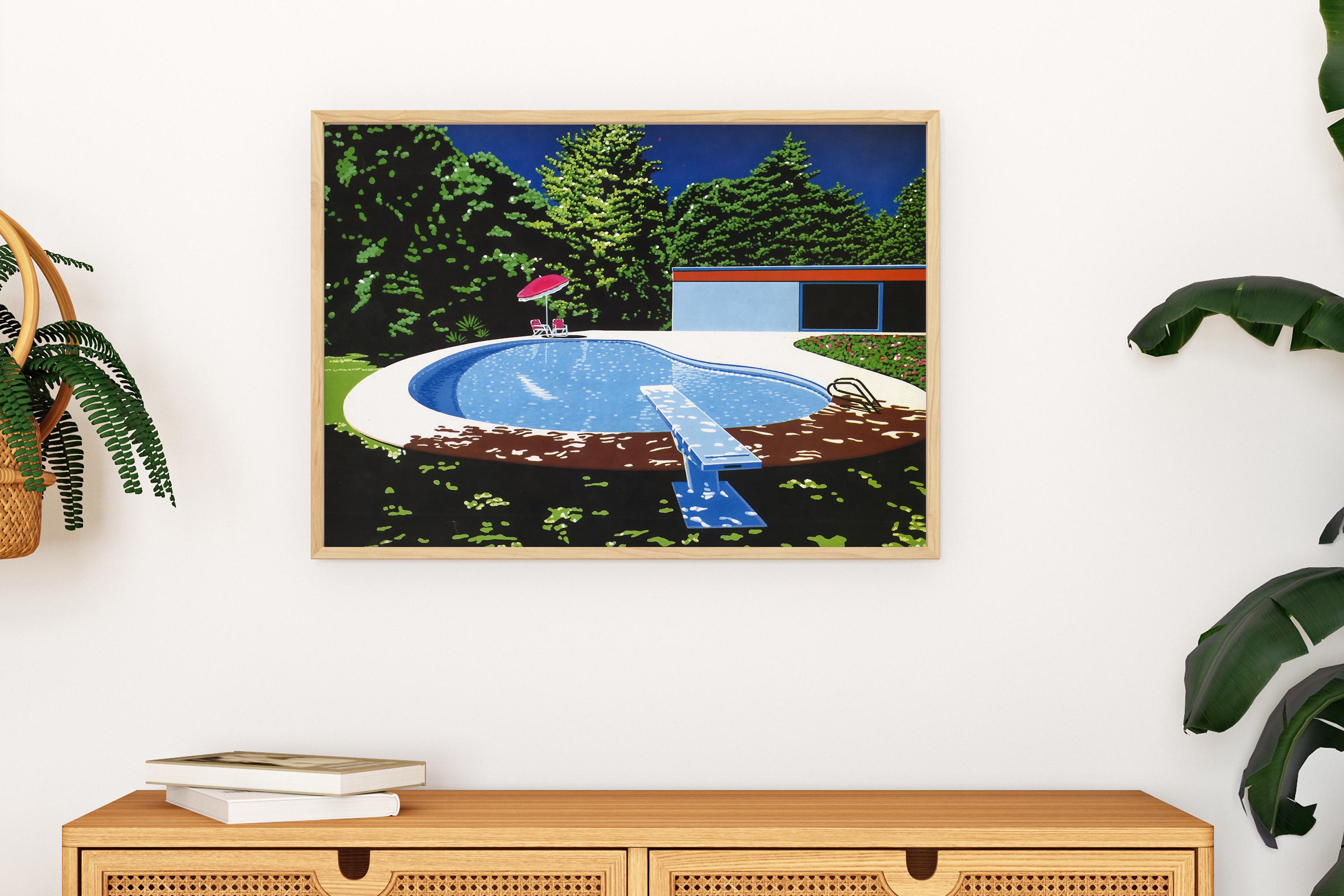 NIAGARA Hiroshi Nagai, Wooden Framed Art, Japanese Retro Wall