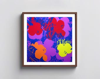 アンディ・ウォーホル　FLOWERS シルクスクリーン　サンデー・B・モーニング アンディ・ウォーホル作、「花」、No.65、公式版、サンデーB