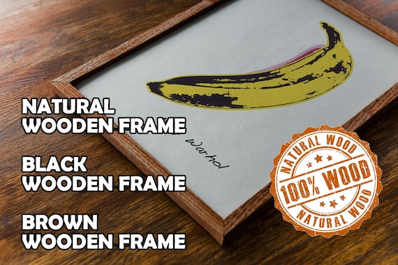 Andy Warhol Banana Wooden Framed Art, American Pop Art, Vintage
