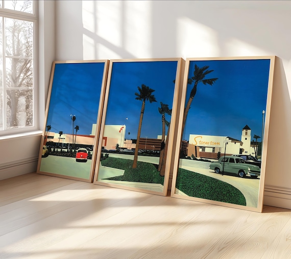 Hiroshi Nagai Set of 3 in the Beginning Stonestowni, Wooden Framed