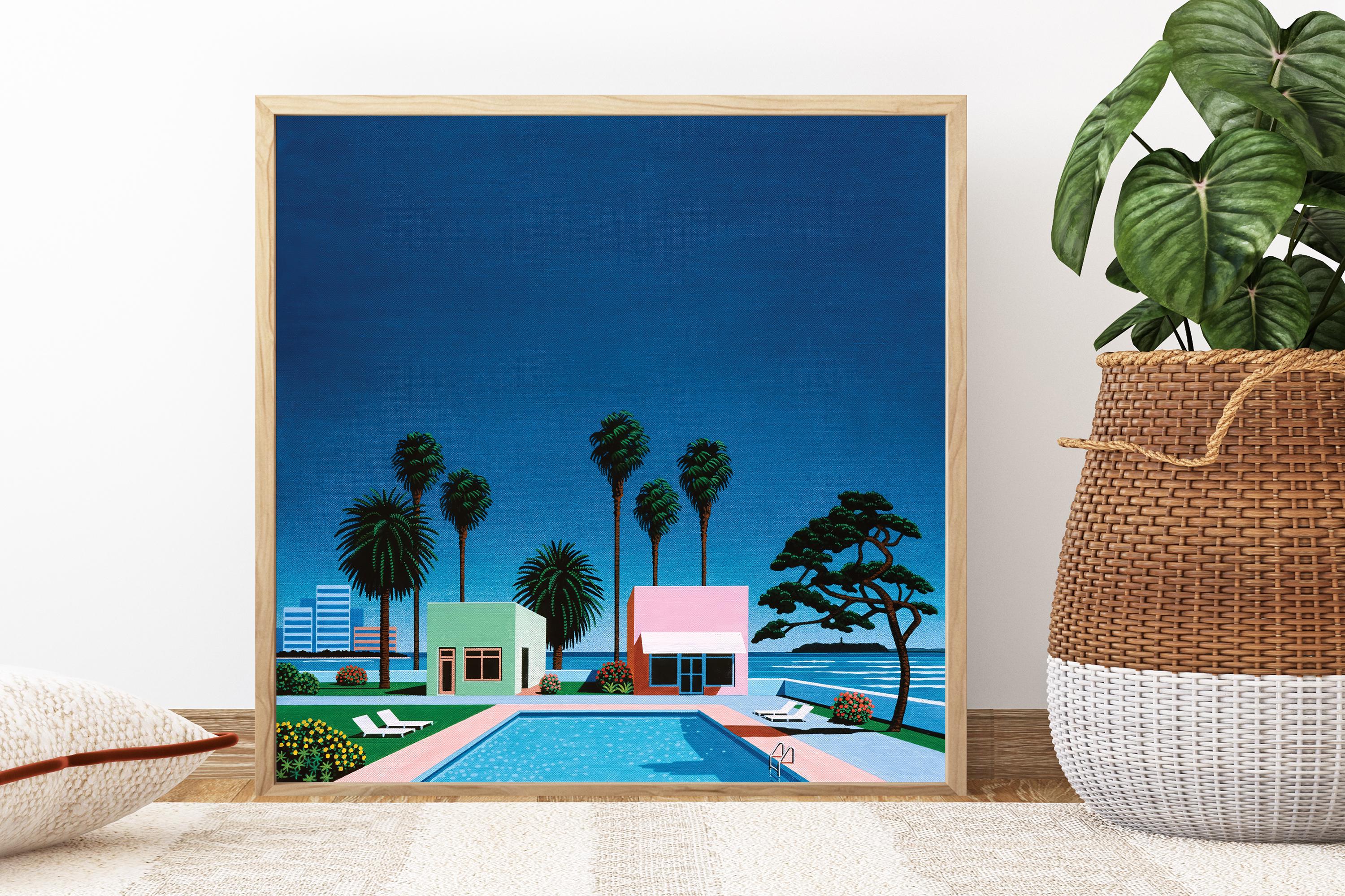 Pacific Breeze by Hiroshi Nagai, Wooden Framed Art, Japanese Retro