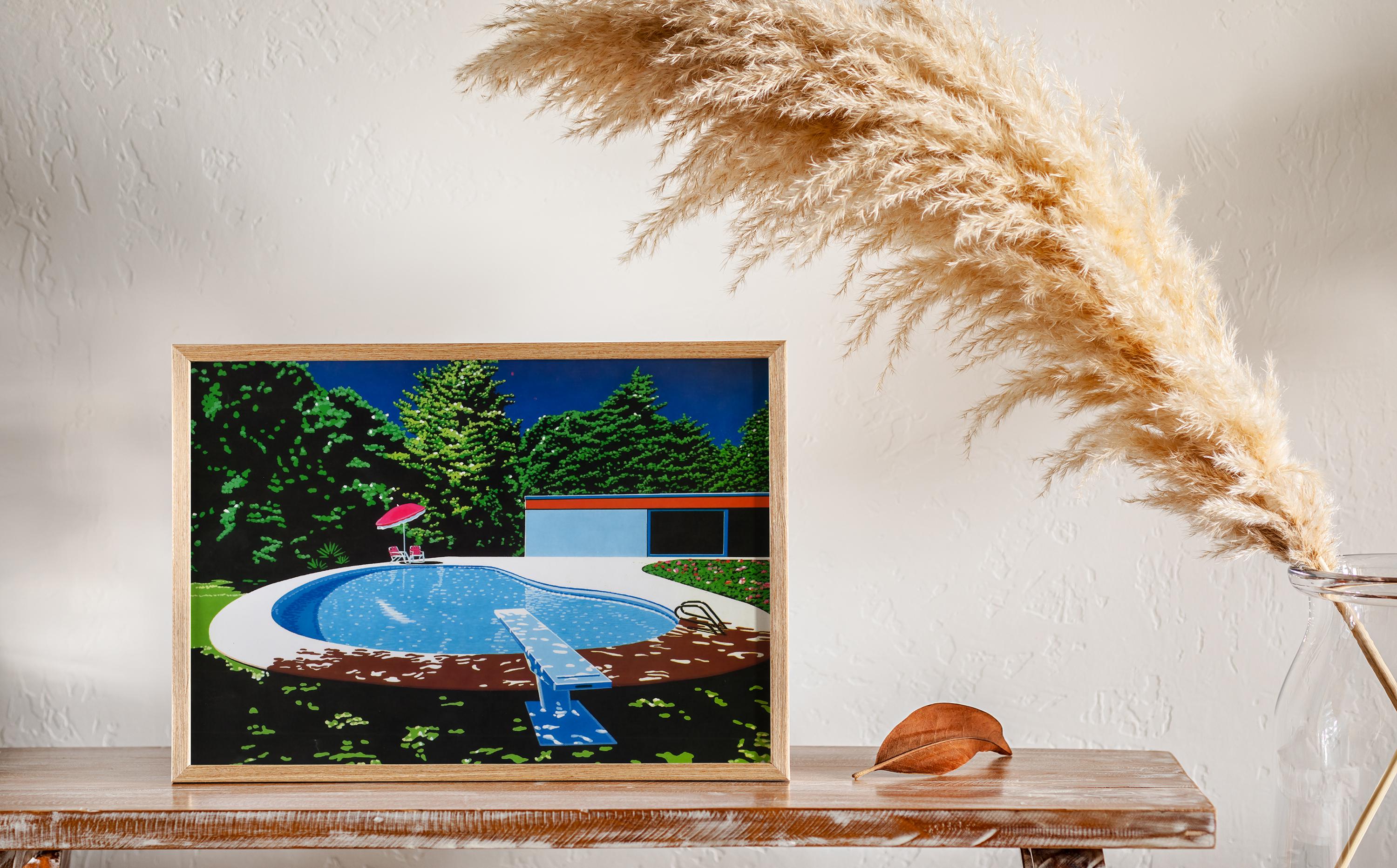 NIAGARA Hiroshi Nagai, Wooden Framed Art, Japanese Retro Wall