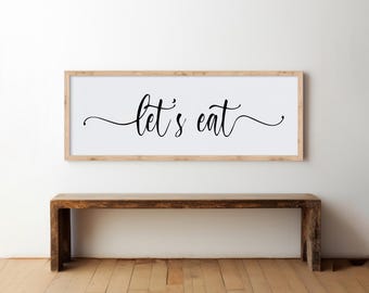 キッチンファームハウスサイン、ラウンドキッチンハンガー、Lets Eat